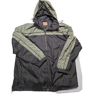 A Cold Storage Foul Weather Grn/Blk Water Proof Zip Up Jacket Size XL VGC